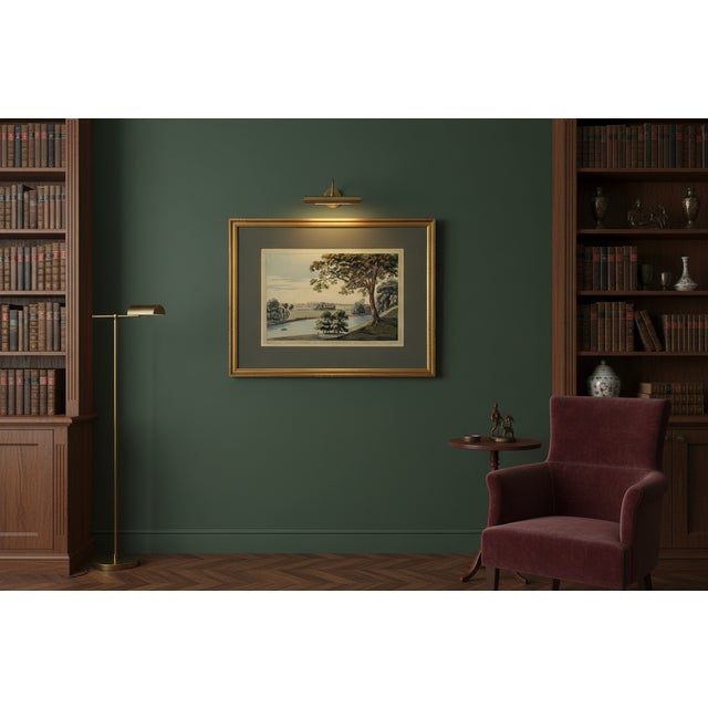 Antique 1793 J & J Boydell Hand-Colored Aquatint: "View of Walton Bridge" For Sale - Image 13 of 13