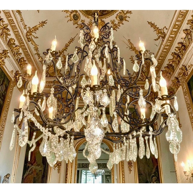 Antique French Crystal Chandelier, 1890s For Sale - Image 3 of 4