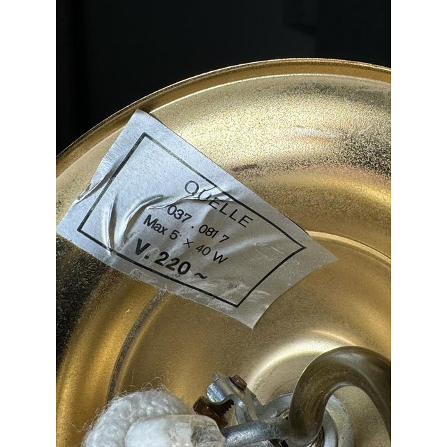 Floral Chandelier with Milk Glass Shades, Germany, 1980s For Sale - Image 9 of 12