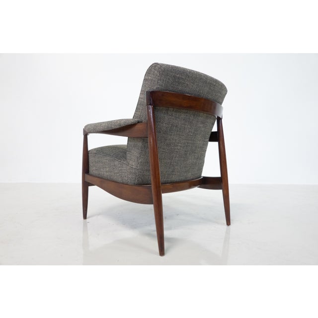 Set of Mid-Century Modern Armchairs in Wood and Grey Fabric, Italy, 1960s For Sale - Image 12 of 13
