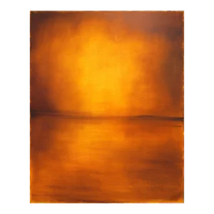 Serene Abstract Landscape Oil Painting - Meraki - Original Amber Earth Tones Artwork by Mark Acetelli