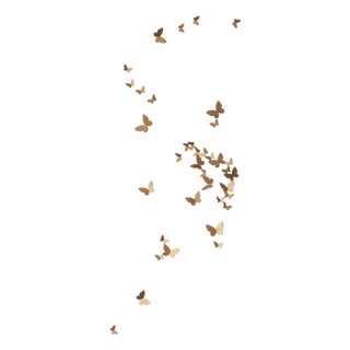 Gold Butterfly Wall Sculpture Vertical Flight Right For Sale