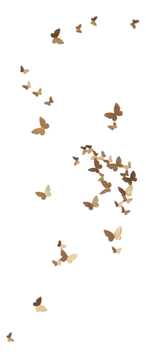 Gold Butterfly Wall Sculpture Vertical Flight Right