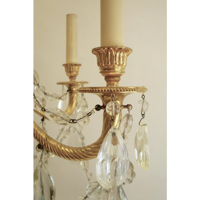 Bronze Neoclassical Gilt Bronze and Crystal Chandelier by E. F. Caldwell For Sale - Image 8 of 11