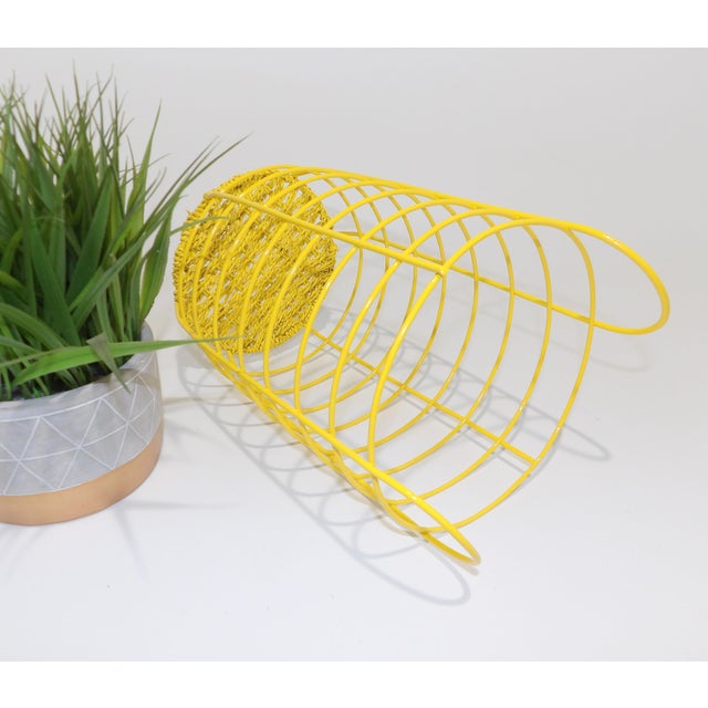 20th Century Abstract Yellow Metal Basket Chairish