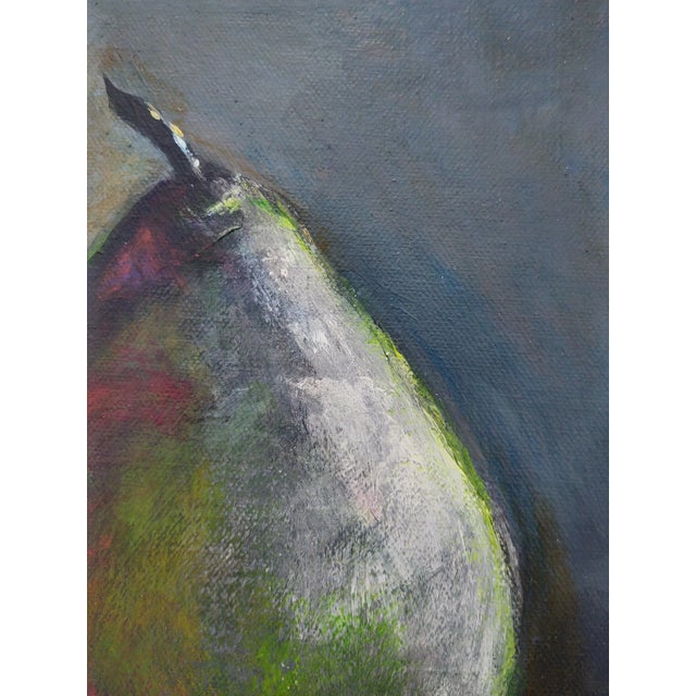 Textile "Antique Pear" Contemporary Original Still Life Acrylic Painting by Linda McDonough For Sale - Image 7 of 10