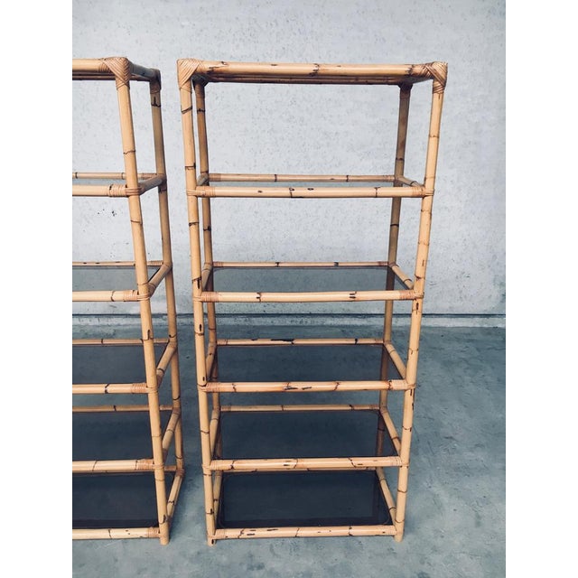 Boho Chic Boho Style Design Bamboo Shelving Units, Italy, 1960s, Set of 2 For Sale - Image 3 of 18