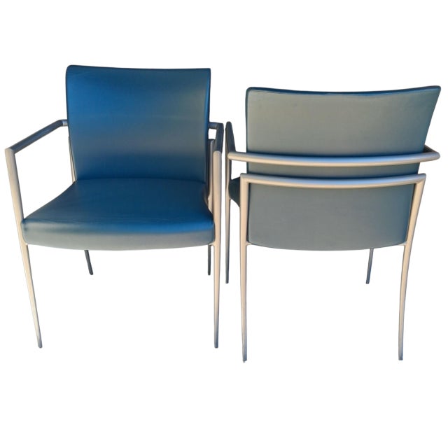 Green Elevate Your Executive Spaces With This Exceptional Pair of HBF Cortona Lounge Chairs by Designer Joe Ricchio. For Sale - Image 8 of 12