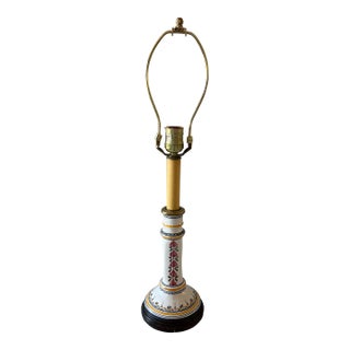 Fredrick Cooper Chicago Ceramic Table Lamp With Hand Painted Floral Design. For Sale