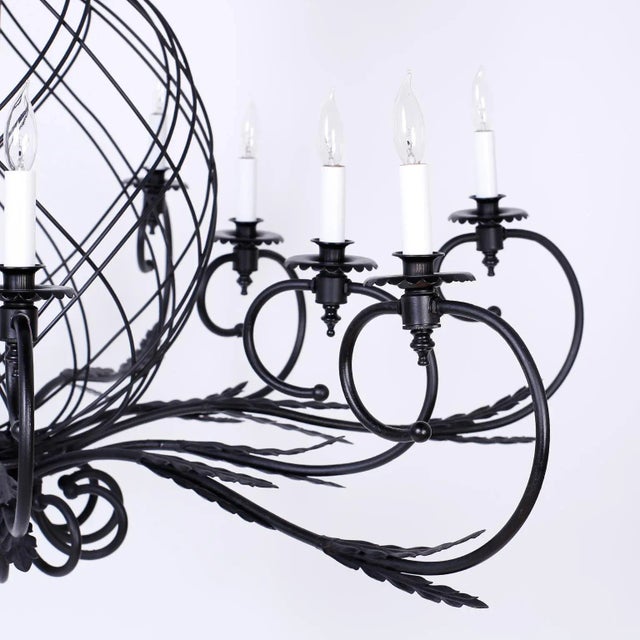 Mid 20th Century Large Midcentury Metal Pineapple Chandeliers - A Pair For Sale - Image 5 of 9