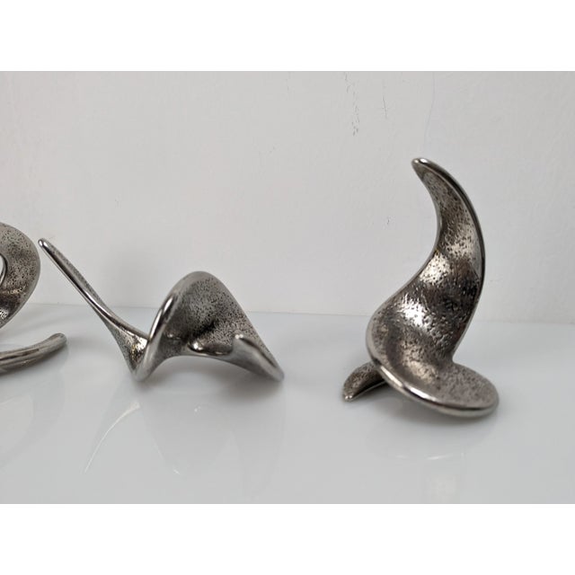 Abstract Steel Sculptures, Set of 4 For Sale - Image 9 of 11