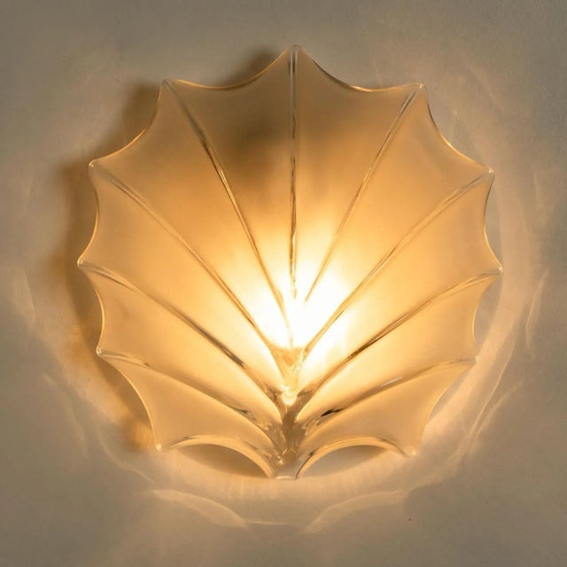 Leaf Shaped Glass Wall Lights, 1970s, Set of 2 For Sale - Image 6 of 18