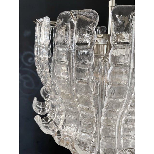 Glass Italian Felci Murano Glass Chandelier by Barovier e Toso, 1972 For Sale - Image 7 of 18