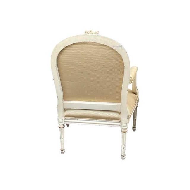 LAST ONE! 19c Antique French Louis XV XVI Transitional Arm Chair