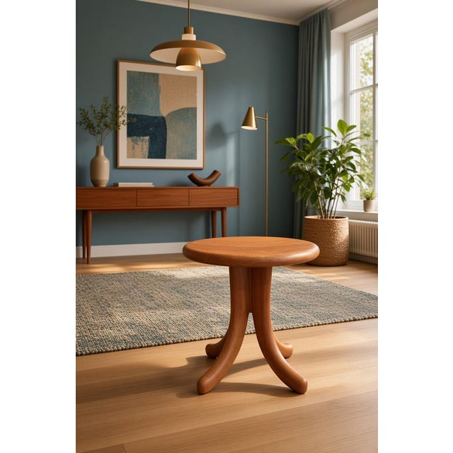 Sculptural Stool in Teak with Bowl Seat from Dyrlund, Denmark, 1960s For Sale - Image 13 of 14