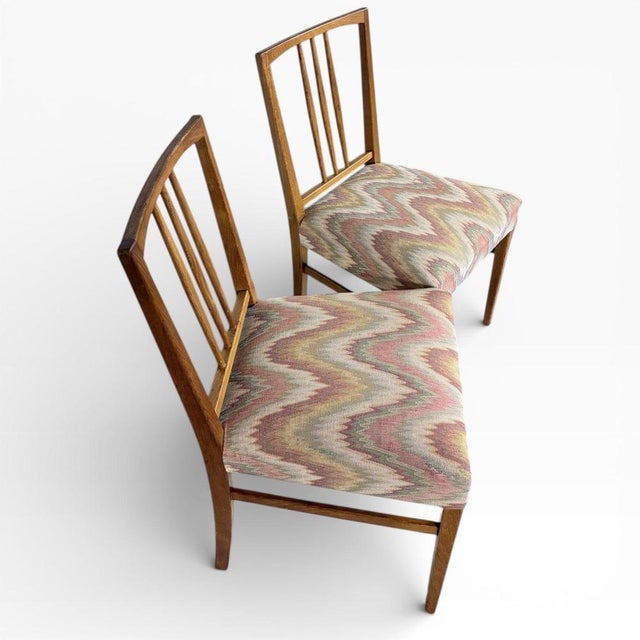 Vintage Paisley Dining Chairs in Wood, Set of 2 For Sale - Image 5 of 7