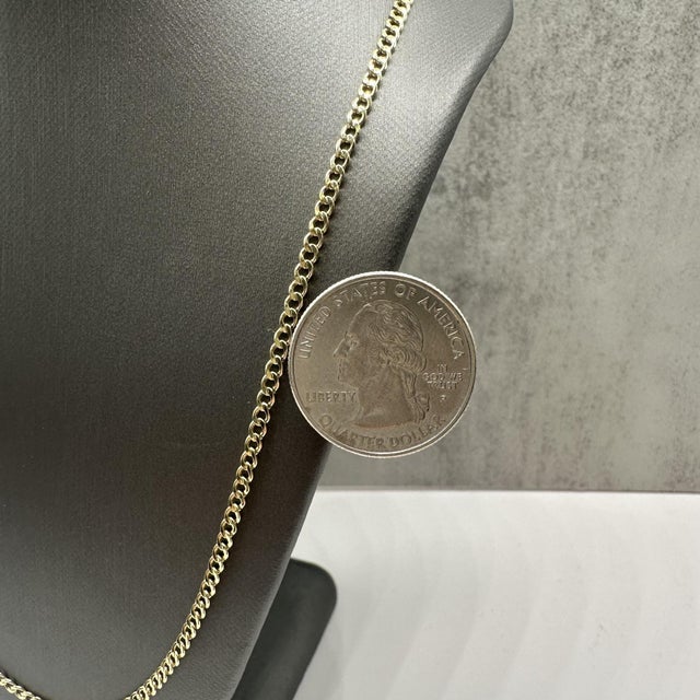 14kt Yellow Gold Curb Chain – 18in, 2.6mm, New For Sale - Image 4 of 4