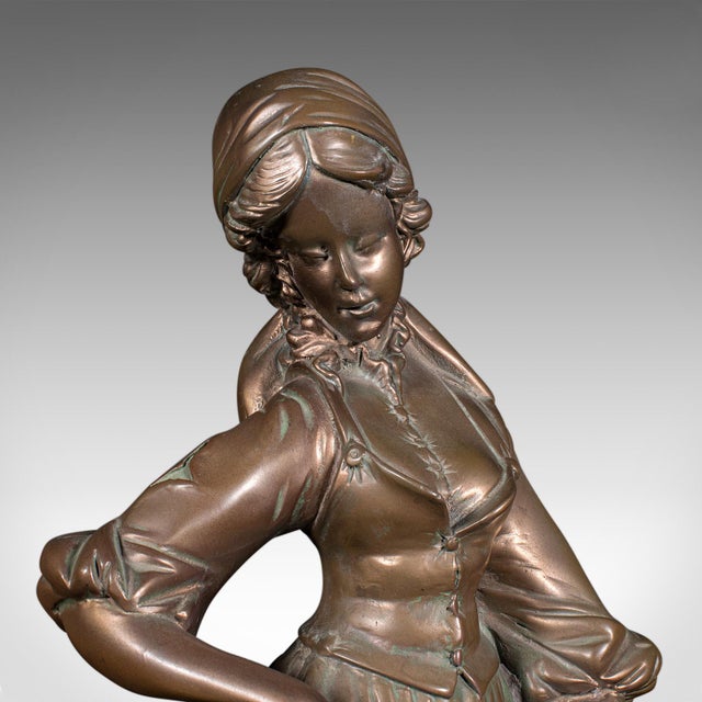 Bronze Tall Antique Female Figure, Austrian, Bronzed Plaster, Statue, Victorian, C.1900 For Sale - Image 8 of 12