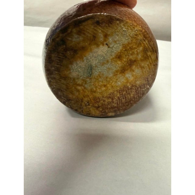 Farmhouse Late 19th Century Antique Salt-Glazed Brown Stoneware Utilitarian Bottle Vase For Sale - Image 3 of 7