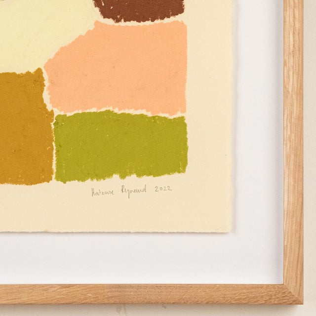 Wood Abstract Oil Painting by French Artist Hortense Reynaud For Sale - Image 7 of 8