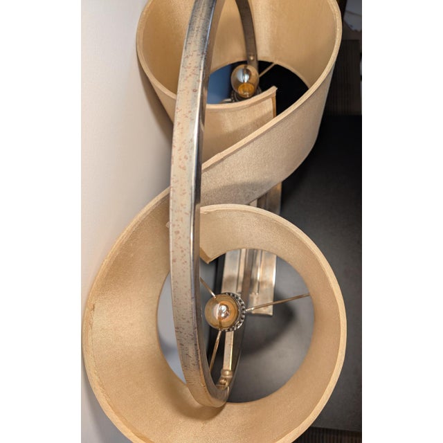 Beige Modern Contemporary Double Drum Continuous Shade Lamp For Sale - Image 8 of 9