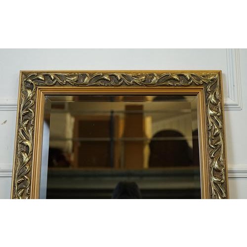 Glass Vintage Cushioned Giltwood Bevelled Mirror For Sale - Image 7 of 16