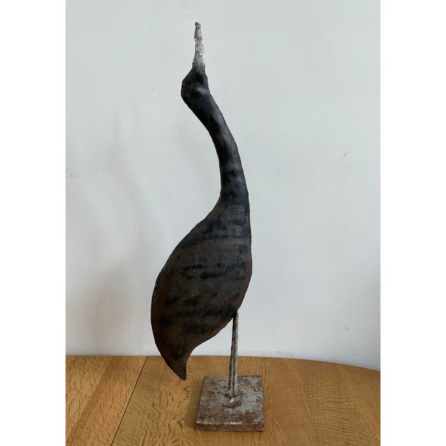 Vintage Garden Heron Sculpture For Sale - Image 4 of 11