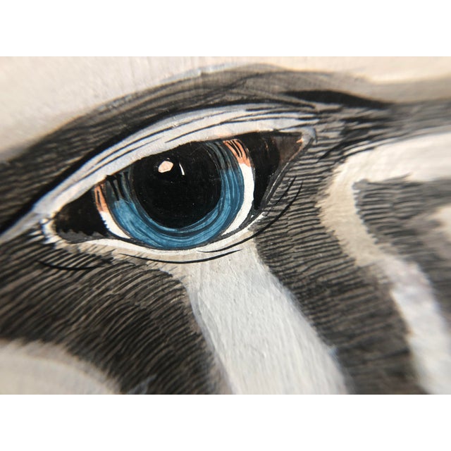 Green "The Mane Event" Original Acrylic on Wood Painting by Allison Cosmos For Sale - Image 8 of 9