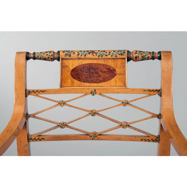 Wood Edwardian Satinwood Armchairs - a Pair For Sale - Image 7 of 11