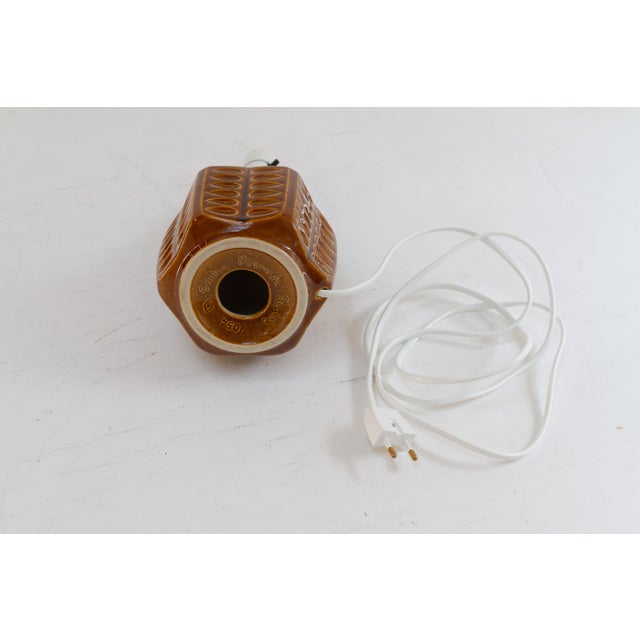 Mid-Century Modern Danish Modern Brown Ceramic Table Lamp by Søholm, 1960s For Sale - Image 3 of 16