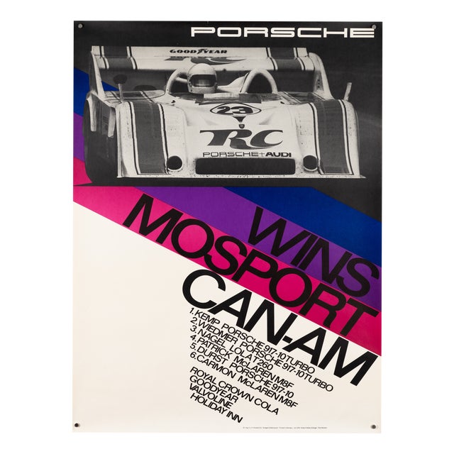 Porsche Wins Mosport Can-Am Poster from Atelier Strenger, 1973 For Sale