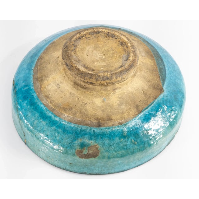 Early Persian Turquoise and Blue Kashan Bowl For Sale - Image 9 of 12