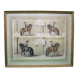 Mid 20th Century Four Horseman Hand-Coloured Lithograph Plate 36.