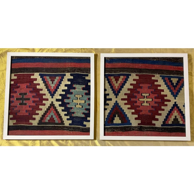 Pair of 19 Century Handwoven Antique Textile Wall Hanging For Sale - Image 11 of 12