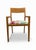 Mid Century Modern Teak Arm Chairs, Upholstered Seat, Tapered Legs, Minimalist Design For Sale In Chicago - Image 6 of 9