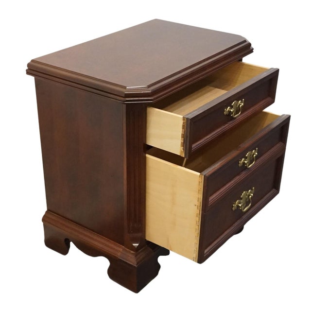 Bassett Furniture Eden House Collection Solid Cherry Traditional Style 26" Two Drawer Nightstand 2083-0270 For Sale In Kansas City - Image 6 of 12