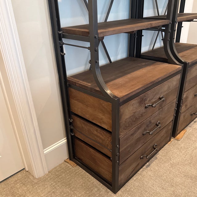 Brown Restoration Hardware French Library Bookcase With Drawers For Sale - Image 8 of 8