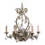 Early 20th Century French Floral Six-Light Metal Chandelier With Porcelain Bird For Sale