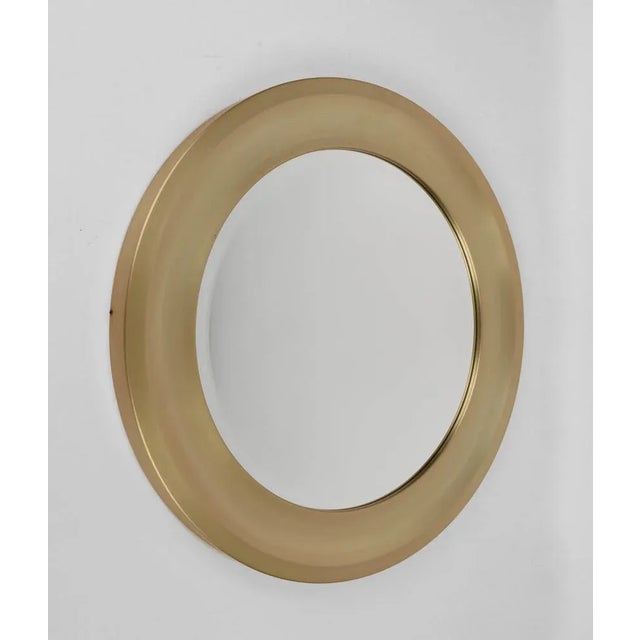 Artemide Mid-Century Italian Gilded Aluminum Mirror by Sergio Mazza for Artemide, 1960s For Sale - Image 4 of 12