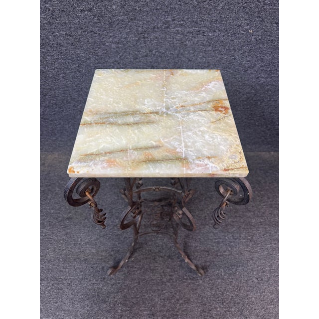 Victorian Style Iron & Marbletop Pedestal For Sale In Philadelphia - Image 6 of 6