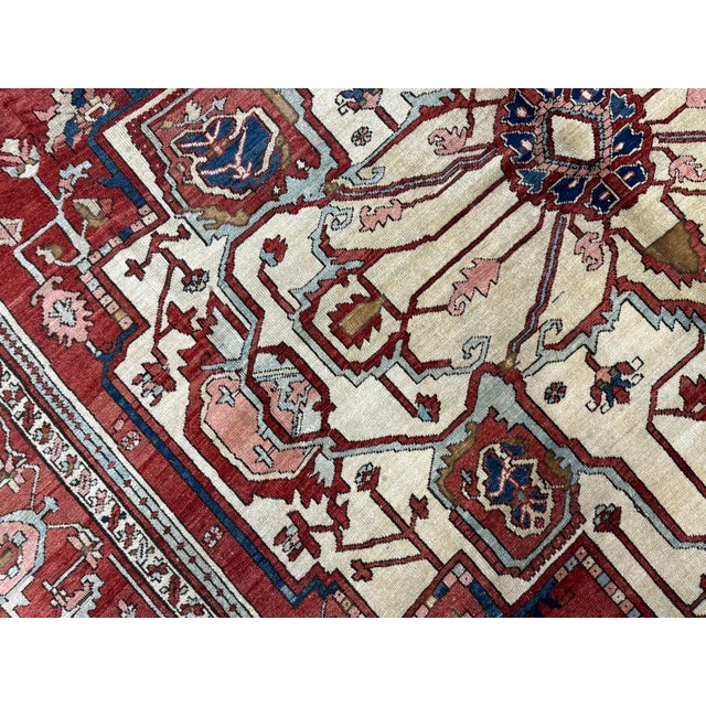 Antique Persian Serapi Rug 9'11" X 13’4" For Sale - Image 14 of 15