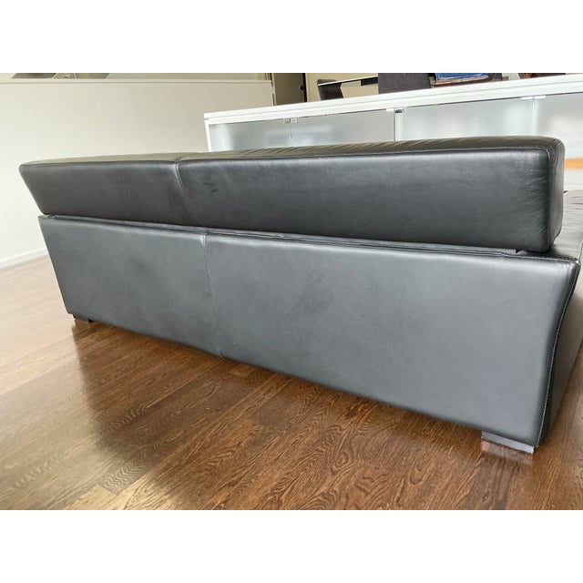 French Iconic Roche Bobois Leather Sofa & Chair Set For Sale - Image 3 of 10