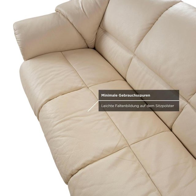 Oslo Leather Four-Seater Cream White Eggshell Sofa from Stressless For Sale - Image 10 of 17