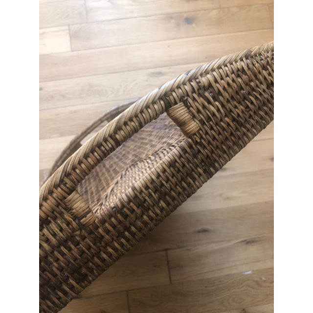 Rustic Vintage Burmese Rattan Serving Tray For Sale - Image 3 of 8