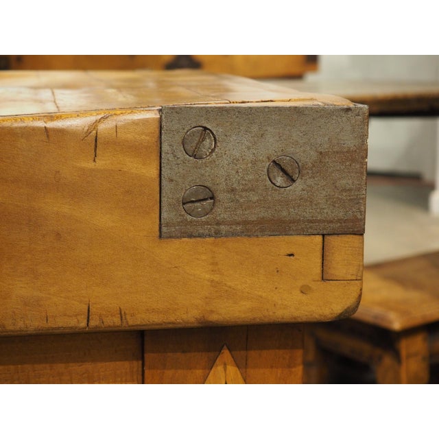 Antique French Kitchen Butcher Block Table With Drawer, Circa 1880 For Sale - Image 11 of 18