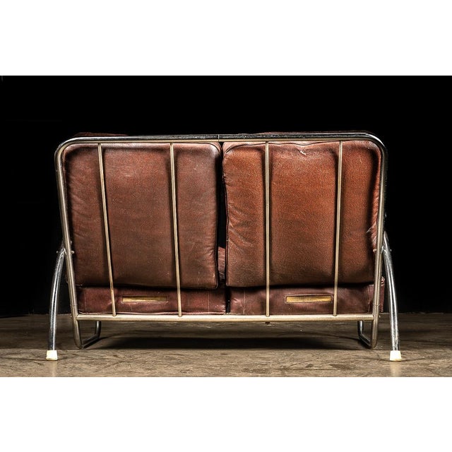 1930s C. 1930 Streamline Art Deco Kem Weber Burgundy Sofa For Sale - Image 5 of 6