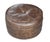 1960s Retro Mid-Century Modern Brown Leatherette Daisy Top Ottoman Foot Stool on Wheels For Sale - Image 9 of 9