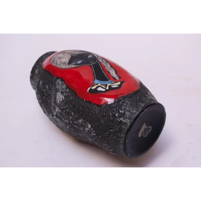 1950s Mid-Century Italian Modern San Marino Fat Lava Ceramic and Enamel Vase For Sale - Image 5 of 13
