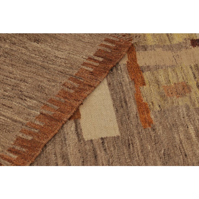 Vintage Swedish Rug With Geometric Design in Beige & Brown Tones - Rug & Kilim For Sale - Image 9 of 10