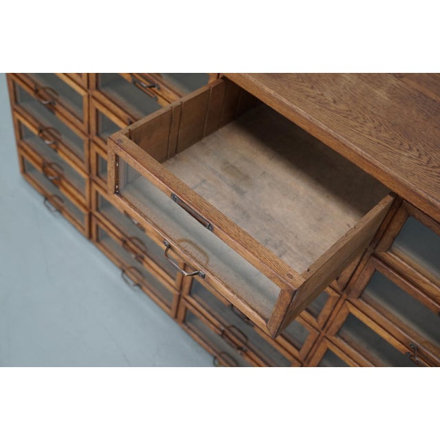 Vintage Dutch Oak Haberdashery Shop Cabinet, 1930s For Sale - Image 14 of 18